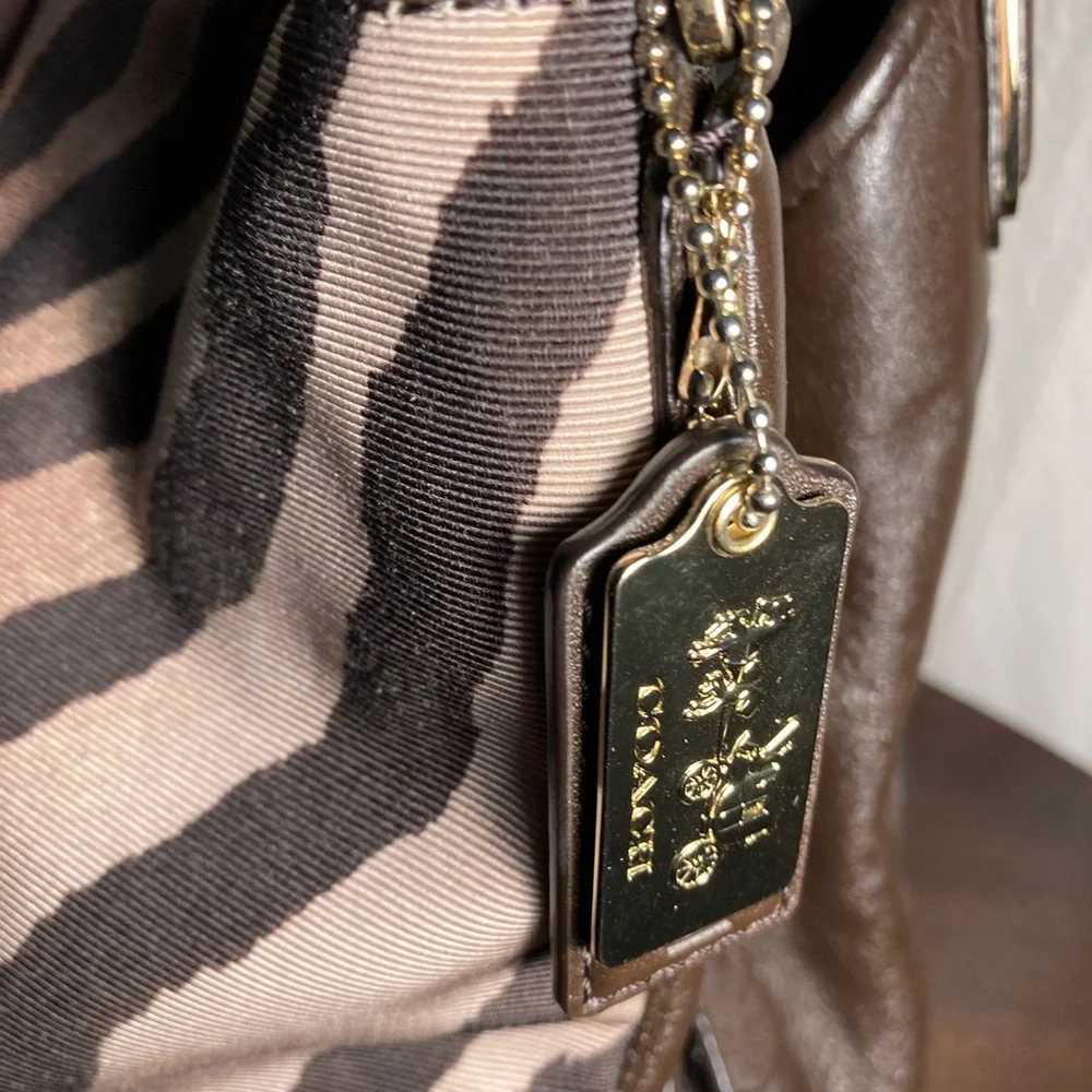 COACH MADISON PHOBE Stylish Zebra Print Shoulder Bag